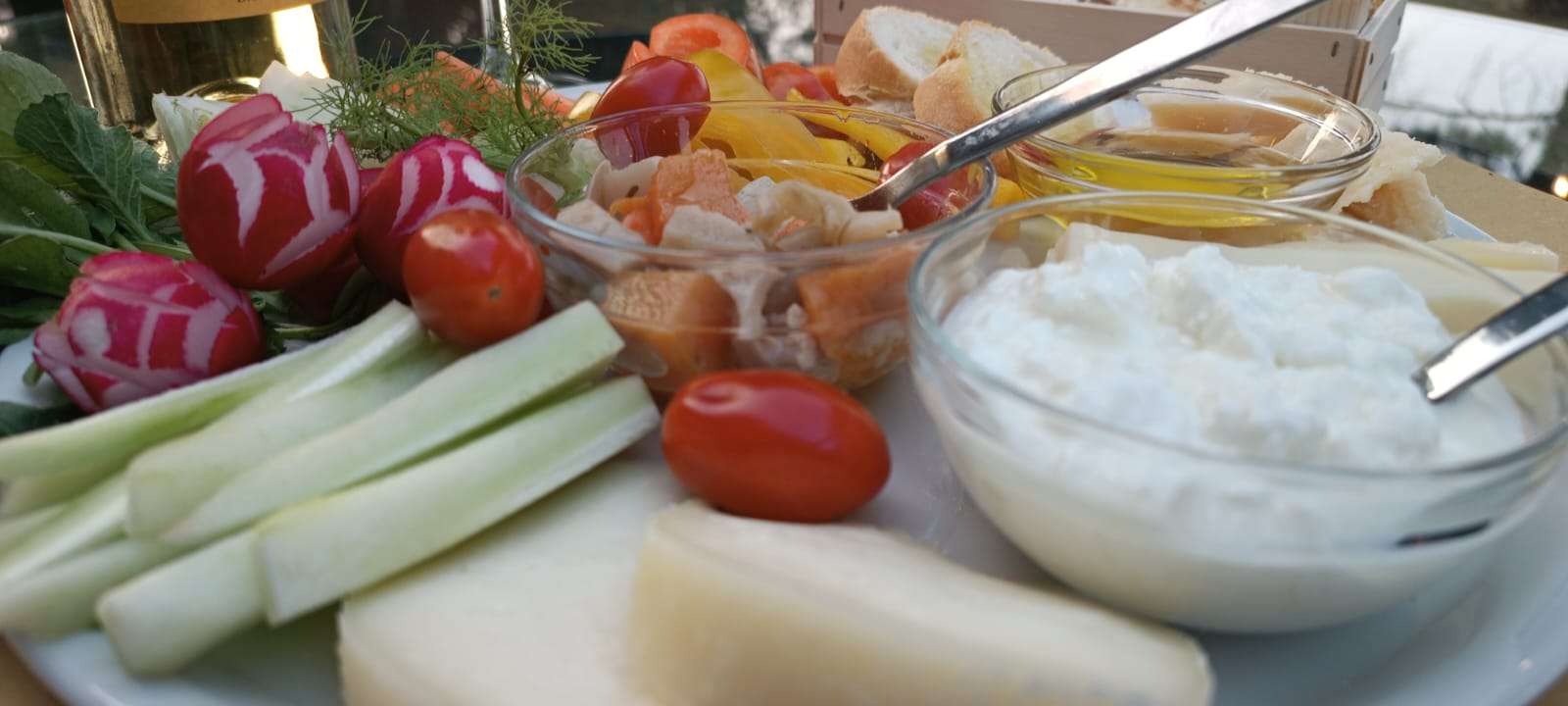 Un particolare del tagliere vegetariano